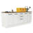 Hokku Designs Compact Garage and Utility Room Storage Set 78 Inch Base Cabinet with 3 Drawers and 4 Doors Utility Bench Wooden Organization Unit - White