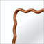 Miroir ondulé rectangulaire en bois massif brun jaunâtre (20 x 30)