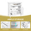 Meuble-lavabo blanc 30 po avec lavabo, armoire en bois massif et panneau de fibres à densité moyenne avec tiroir rabattable, 2 tiroirs de rangement et tablette intérieure réglable