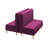 Velvet Upholstered Reception Ottoman Set with Back-581585229