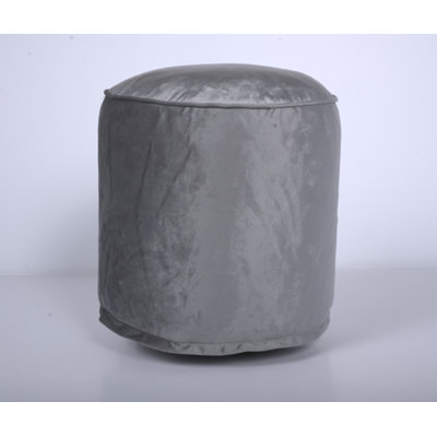 Shimon Cylinder Pouf,  Pewter Gray
