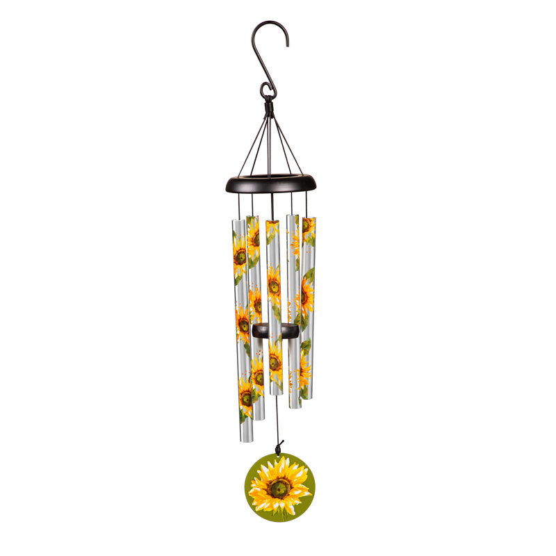 Sahla 27" H Sunflower Printed Hand Tuned Wind Chime
