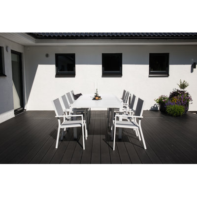 Geir 8 - Person Patio Dining Set with Extendable Rectangular Table