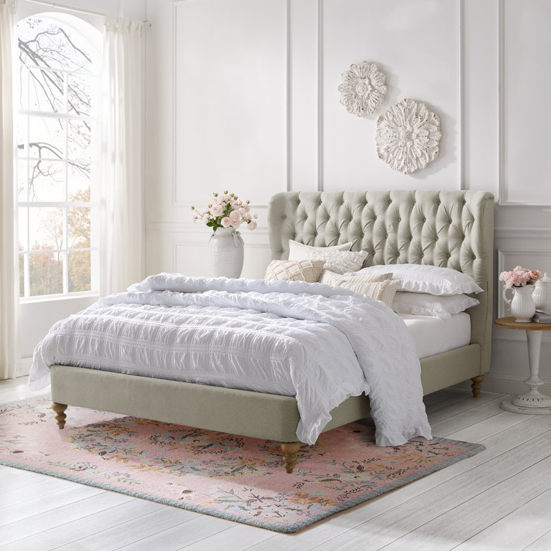 Lit plateforme Elegance Jubilee, Beige, Grand
