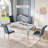 18.5”H Modern Dining Chairs, Arm Less Chair With Polished Stainless Steel Legs-1748139419-1748139418