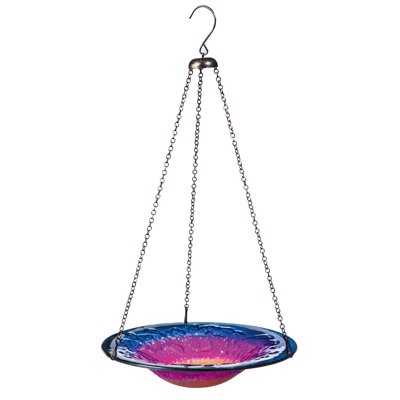 Amathist Hanging Glass Birdbath