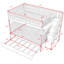 Lit superposé avec lit gigogne, lit superposé double au-dessus de double avec rangement-1150281451