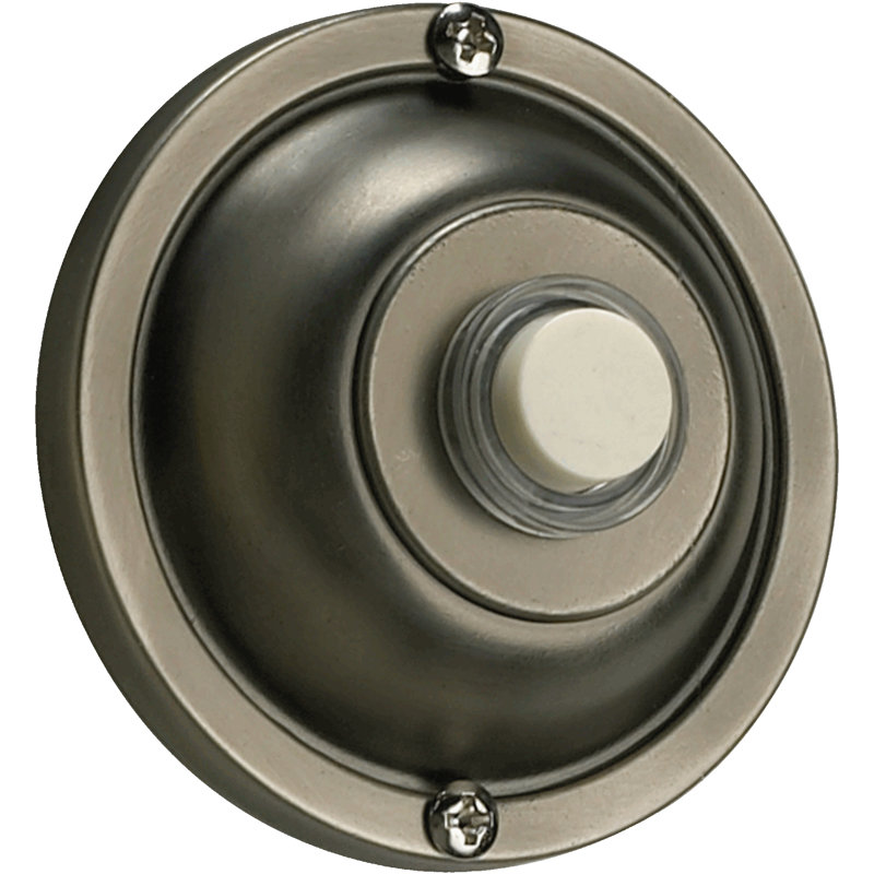 Bouton poussoir rond basics en argent antique