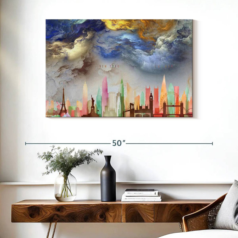 Sireci Dream Cities, 26" H x 39" W