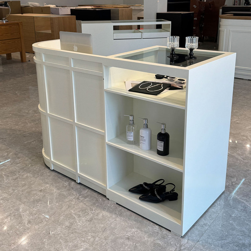 Modern Rectangular Manufactured Wood Reception Desk, 47.24, R