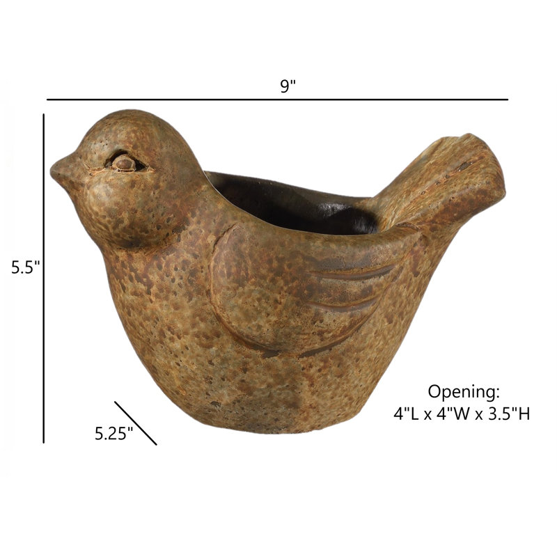 Derwin Pot Planter, 5.5" H x 5.25" W x 8.75" D, Rust