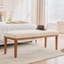 Banc de bout de lit l 53 po rembourré avec des pieds en bois pour la chambre à coucher, siège en velours beige-1873368681