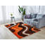 Tapis orange / brun à poils longs Kadir-416426946