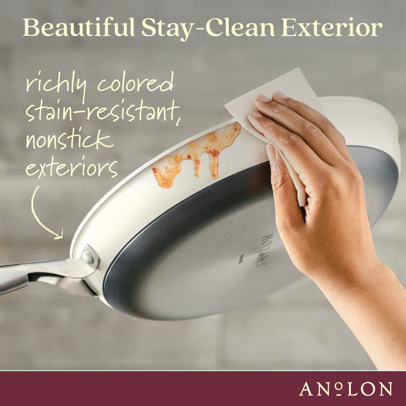 Anolon Achieve Hard Anodized Nonstick Frying Pan / Skillet, Cream, 12"