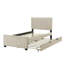 Lit simple tapissier beige avec couchette confort-804330079-804330065