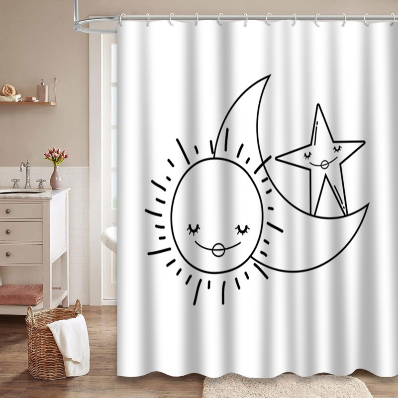 Rideau de douche avec 12 crochets, L 72 po x l 84 po