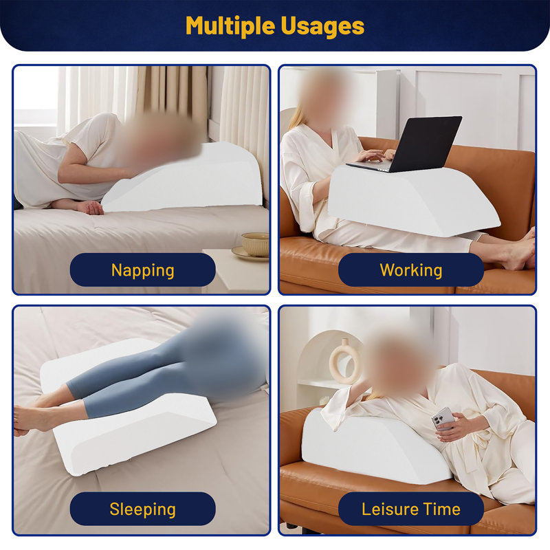 Tatum Multi-Purpose Bed Wedge Pillow Foam Incline Neck Pain, Raise Breathing, Comfortable, Heartburn
