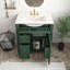 Meuble-lavabo vert 30 po avec lavabo en céramique, meuble de rangement avec portes à fermeture douce et organisateur de porte et tiroirs-2099552319