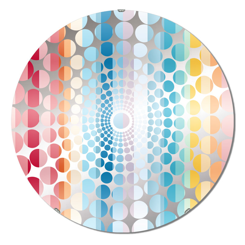 Motif rayé arc-en-ciel à rayures Candyland - cercles concentriques, 23,6 po x 23,6 po