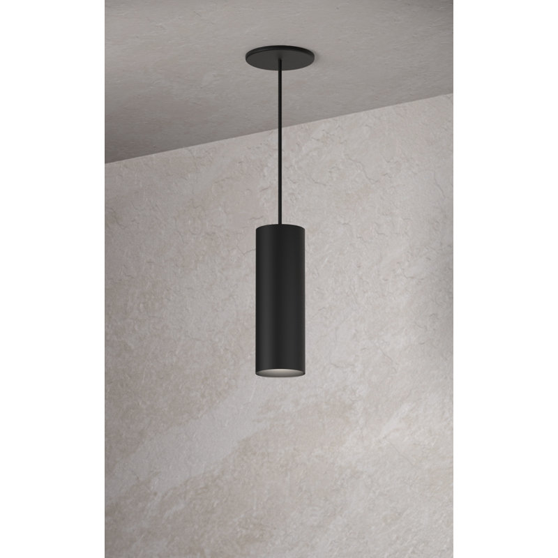 Luminaire suspendu rond 3 po, 20 W, 3000 K, 90 IRC, 50 °, cordon blanc de 10 pi - ajustement rétro, Noir mat