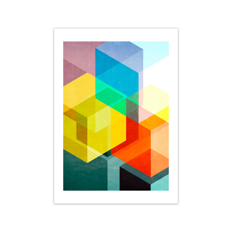 Bright Colourful Abstract A - Print, 30cm H x 21cm W x 1cm D, No Frame