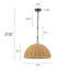 Luminaire suspendu dôme en jute 3 lumières