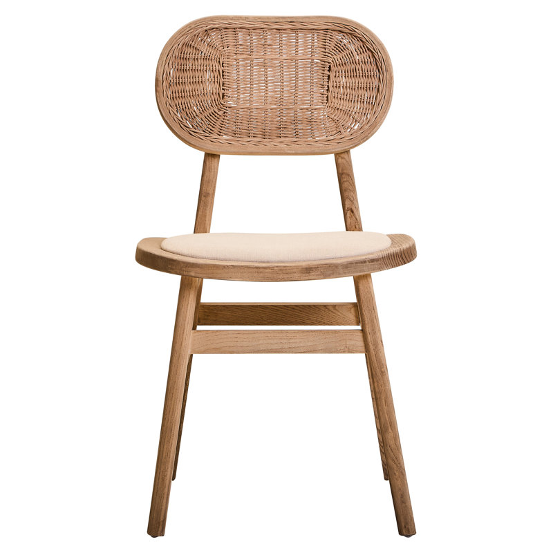Polyester Upholstered Side Chair in Natural