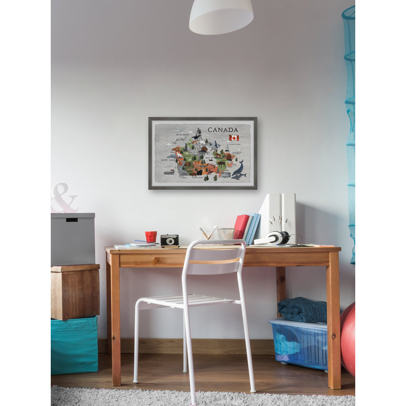 Sanchez - Picture Graphic Art, 20cm H x 30cm W, Orange, Grey
