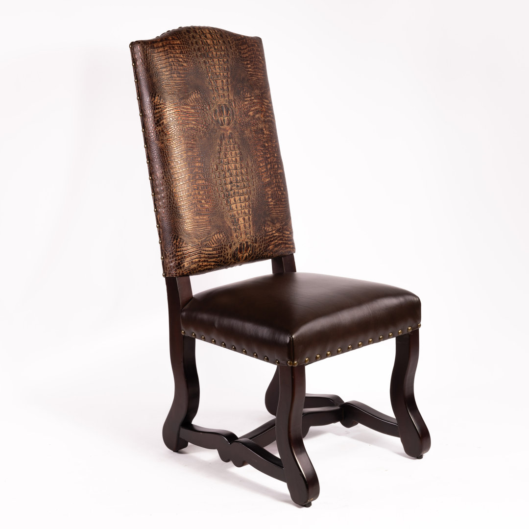 Beatley 19'' H Genuine Leather Upholstered Side Chair Astoria Grand