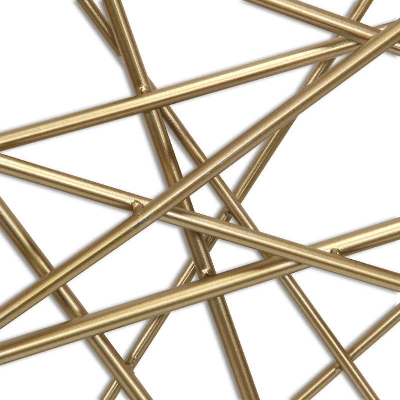 Polaris Rectangle Linear Metal Abstract Wall Art, Gold