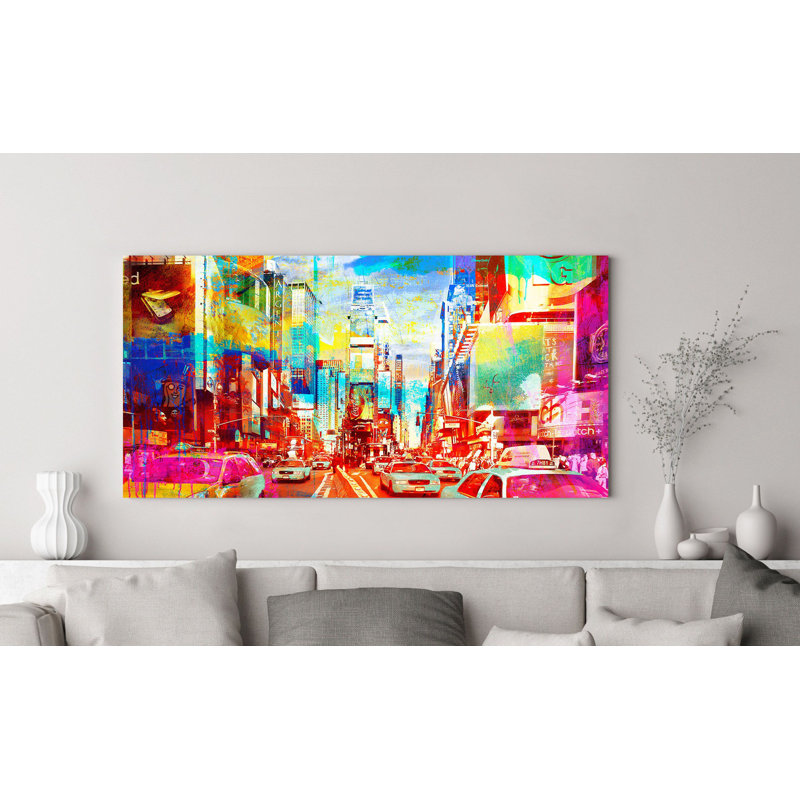 Times Square by Eric Chestier - Wrapped Canvas Print, 35cm H x 70cm W x 4cm D