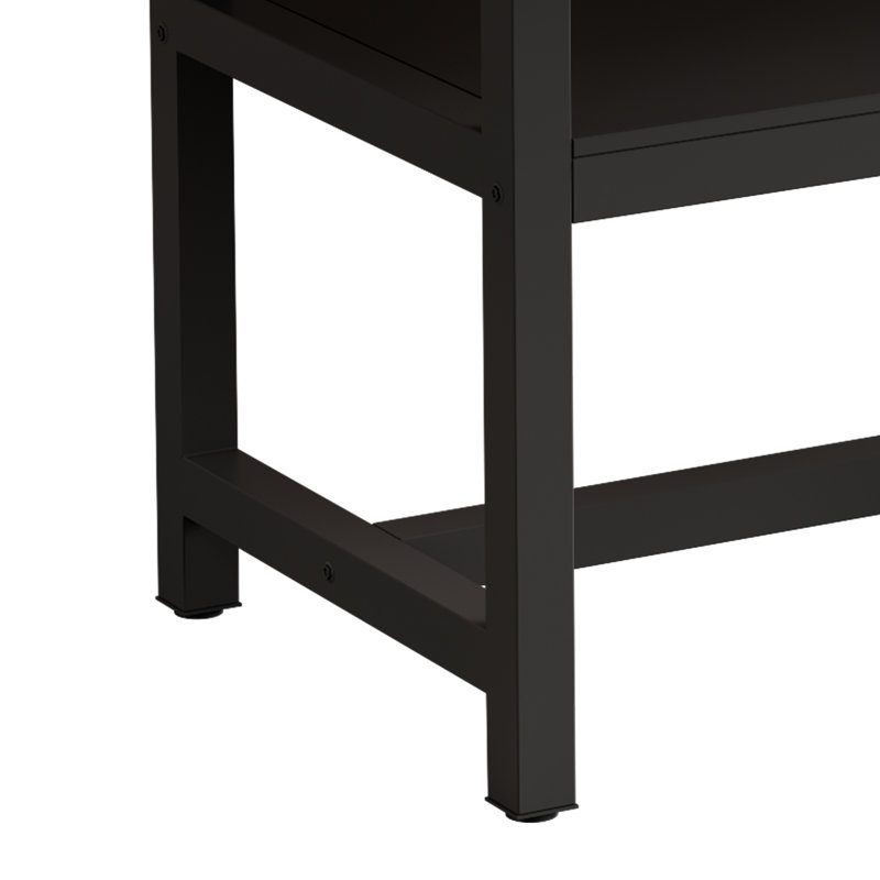 Metal Base Dining Table, Walnut