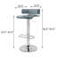 Tabouret de chambre réglable avec fonction pivotante et support de hauteur moderne gris