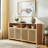 4-Door Rattan  Cabinet With Storage, Retro Coffee Bar Wine Bar Credenza For Living Room/Entryway/Kitchen-696697323