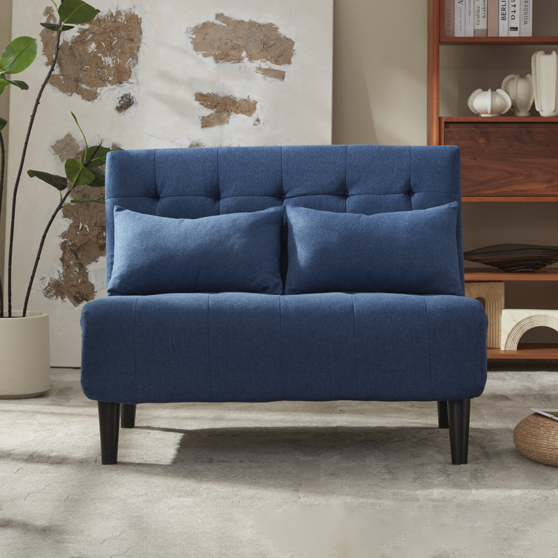 Upholstered Linen Accent Chair, loveseat, Blue