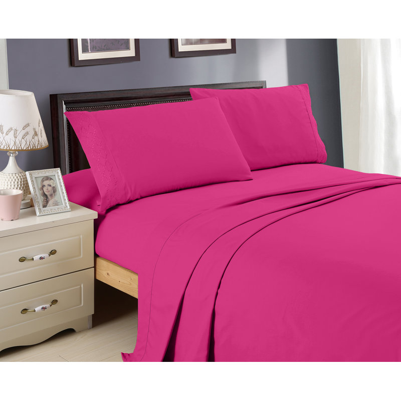 Microfiber Sheet Set, Hot Pink, Full