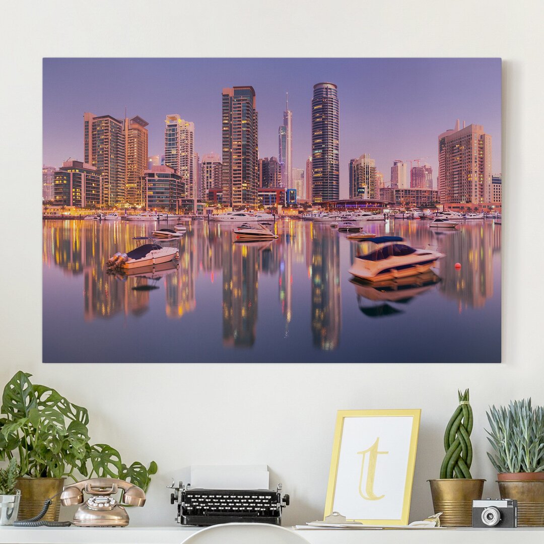 Leinwandbild Dubai Skyline und Marina