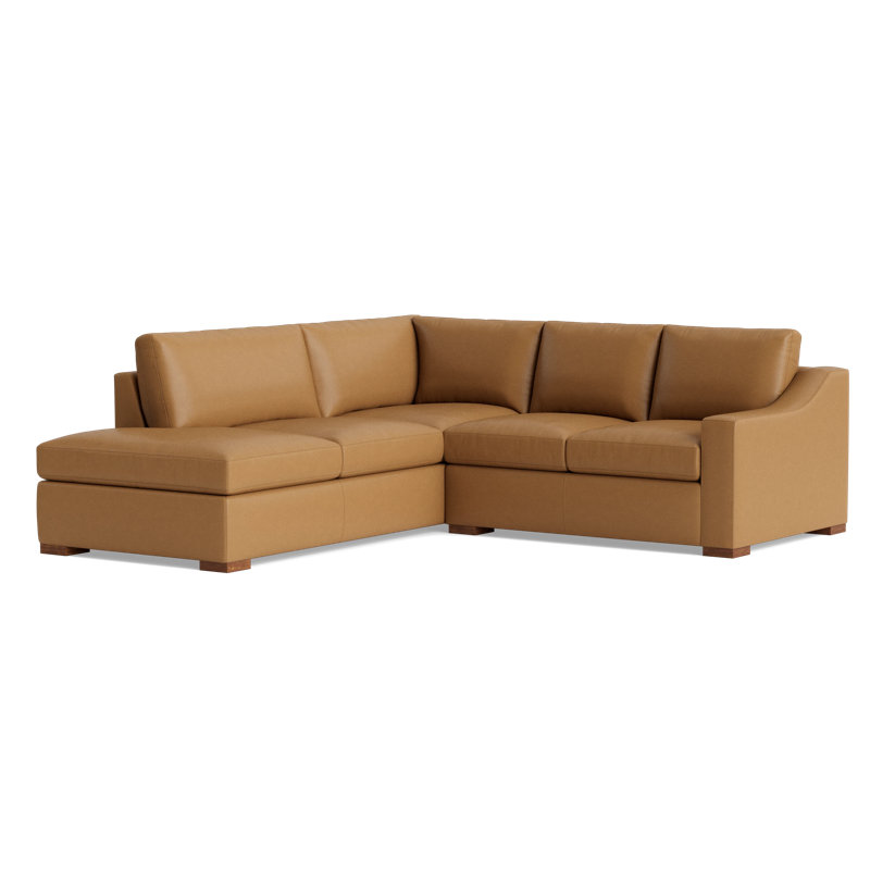 Lucca Sectional, Left Hand Facing, Bison Butterscotch Top Grain Leather