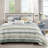 6 Piece Printed Quilt Set with Throw Pillows Yellow King/Cal King