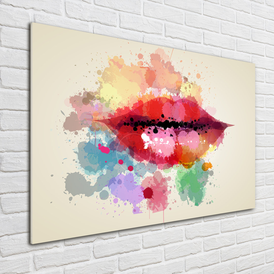 Glasbild Colorful Lips