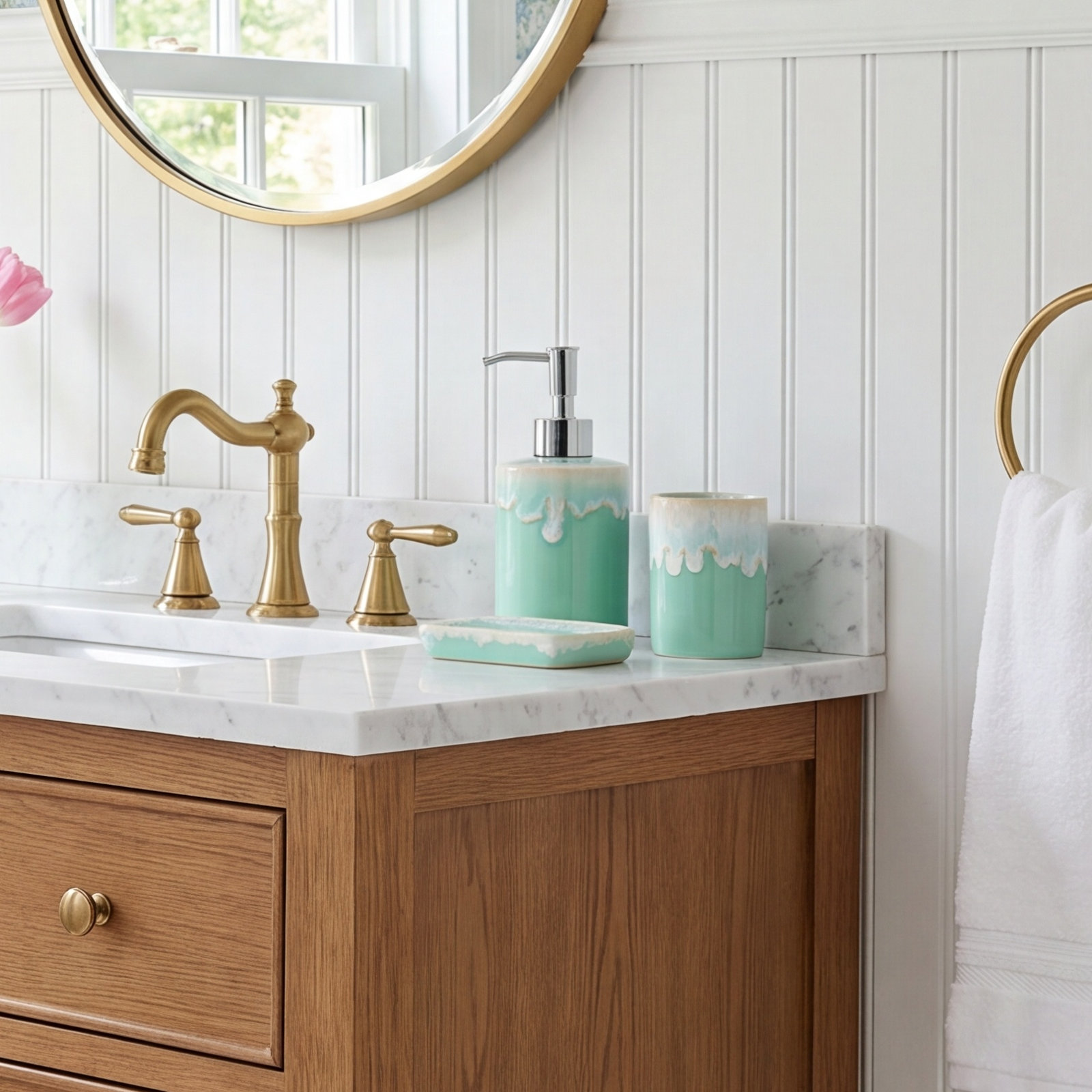 Taormina Bathroom Accessory Set, Aqua