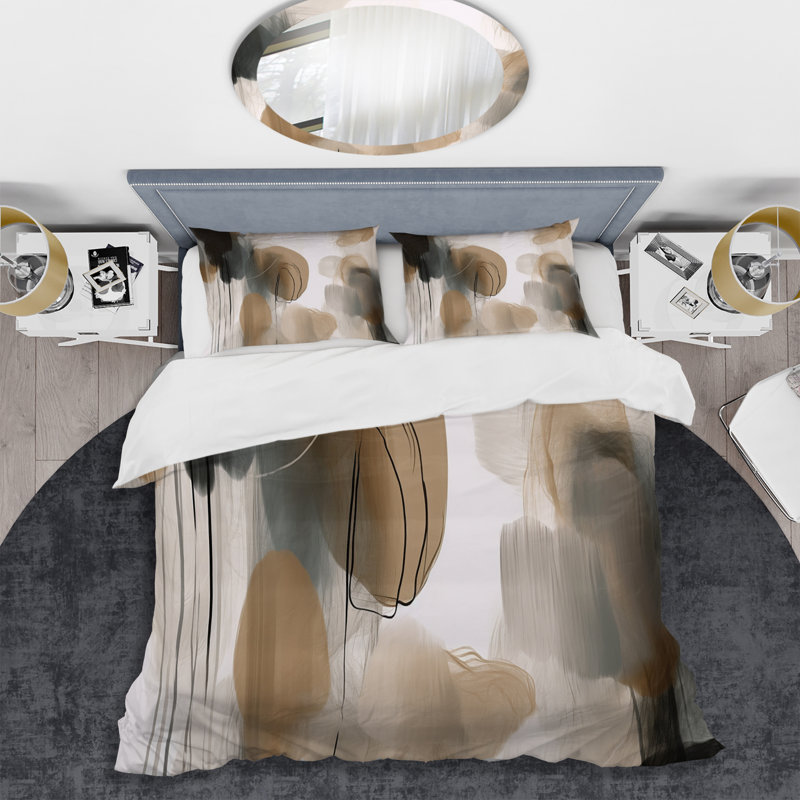 Peinture d'un ensemble de housse de couette en microfibre / polyester, Housse de couette pour grand lit et 2 taies décor