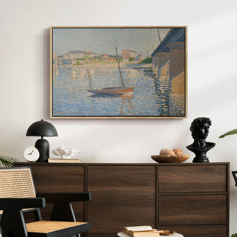 Le Clipper, Asnières, 1887 - Paul Signac, toile tendue avec châssis, 24 po x 36 po, Naturel