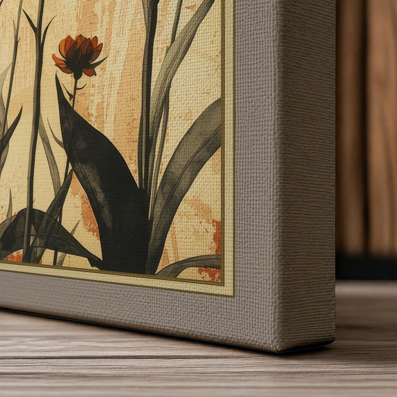 Carnation Study Botanical - Wrapped Canvas, 24x16 - 61.0 x 40.6 cm, Taupe Border