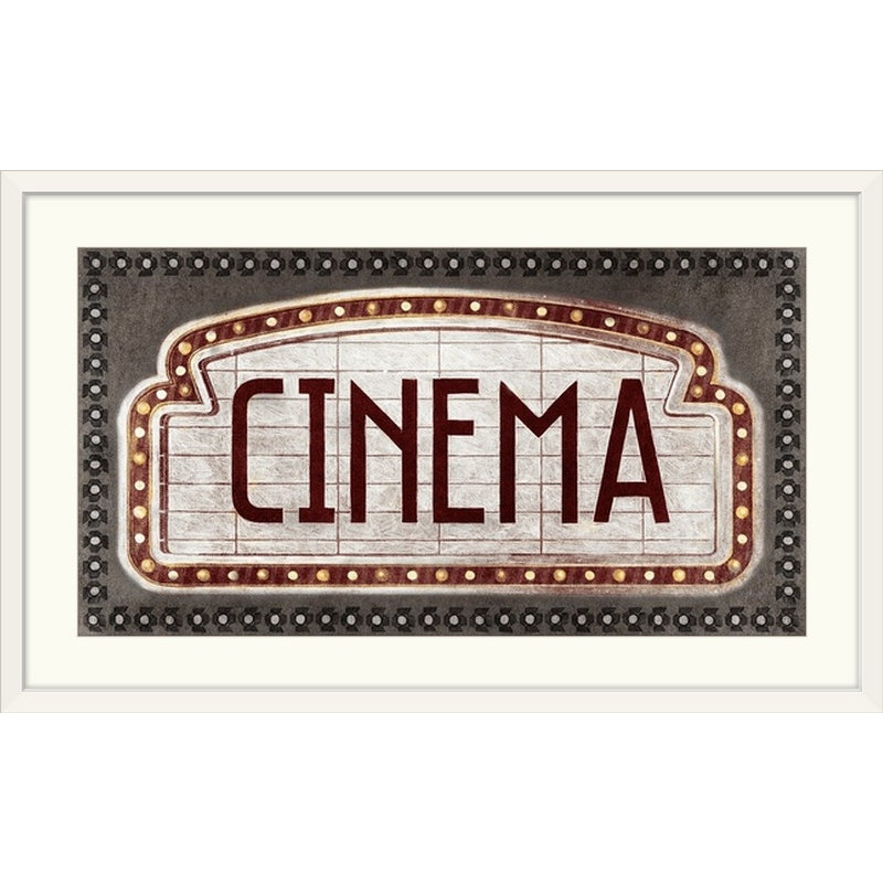 Cinéma par Banducci - publicité imprimée, Cadre blanc, H 26 po x l 44 po x P 1 po