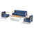 Coussin bleu / cadre blanc