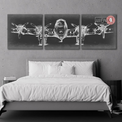 «Aeronautic Collection F» par Ethan Harper, ensemble d'art mural en verre acrylique, 3 pièces