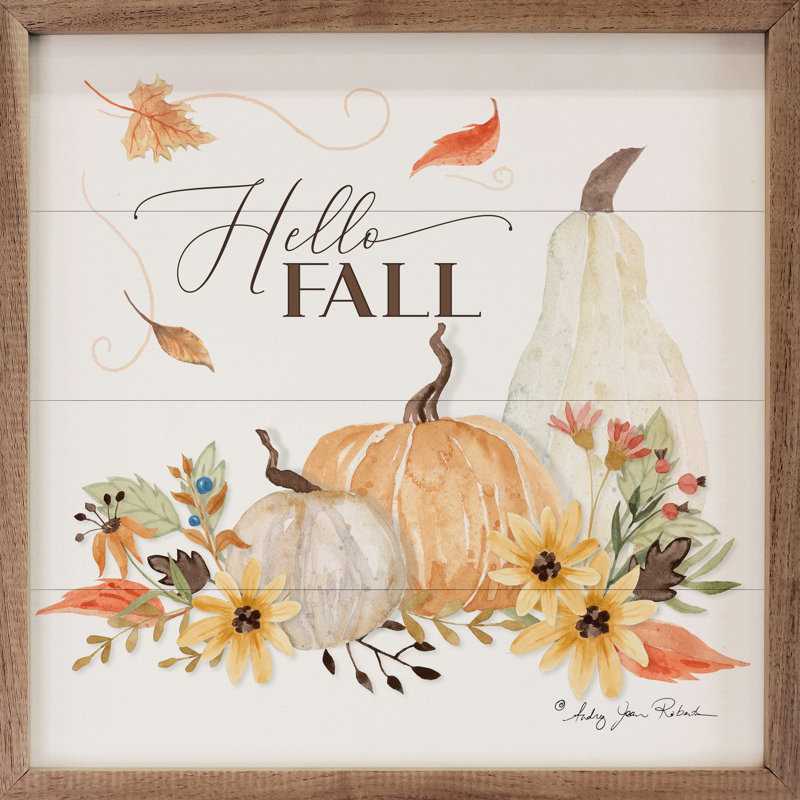 «Hello Fall Pumpkins» par Audrey Jeanne Roberts, H 4 po x l 4 po x P 1 po