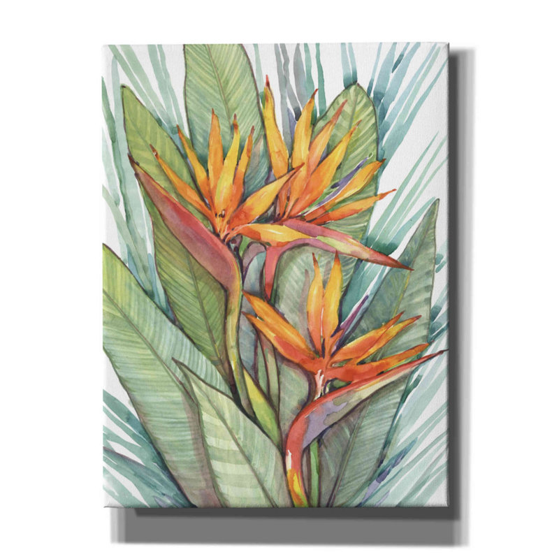 «Tropical Botanical Paradise II» par Tim O'toole, art mural sur toile, H 16 po x l 12 po x P 0,75 po