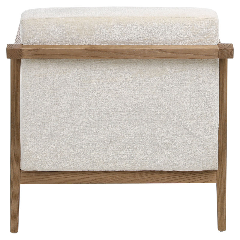 Branson Polyester Velvet Upholstered Occasional Chair, Beige Velvet